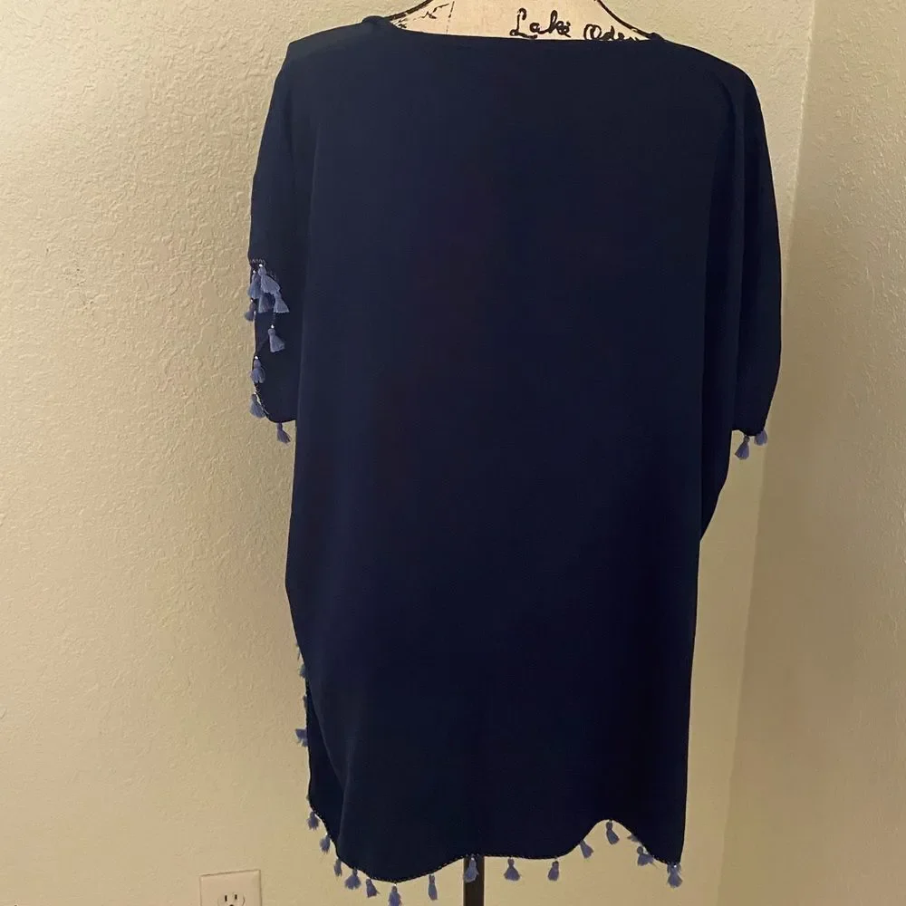 Seafolly Kaftan Tassel Trim Cover Up Dress